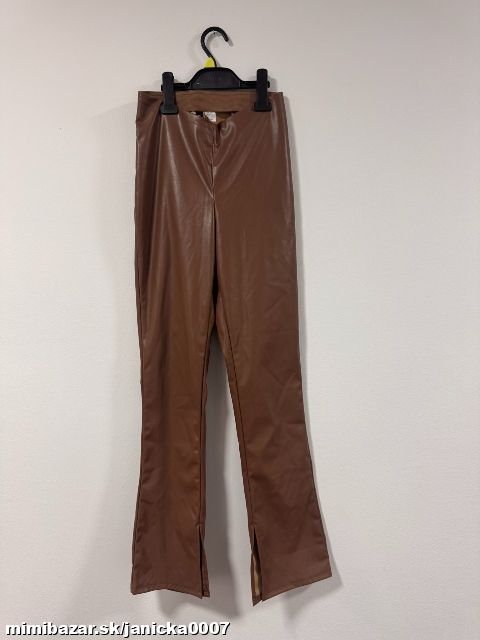 Hnedé koženkové nohavice veľ.XS