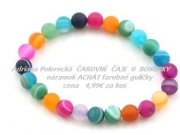 Náramok ACHÁT farebné guličky