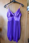 Šaty saténovo-šifónové fialové