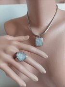 strieborný set s drúzou krištálu /REZERVOVANÝ