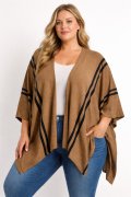 H&M kardigán / pončo UNI – hnedý oversize prehoz