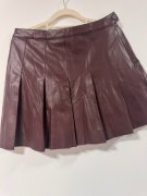 Koženková plisovaná sukňa burgundy veľ.L