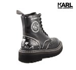 Čierne kožené topánky Karl Lagerfeld
