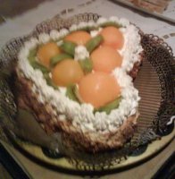 Vanilkovo-čokoládová torta s ovocím