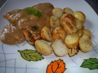 Losos s koprom a medovo-cesnakovou omackou