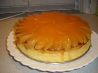 Tvarohová torta s broskyňami