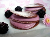 Čokoládové disky s černicovou penou