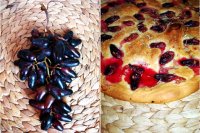 Focaccia s červeným hroznom a rozmarínom