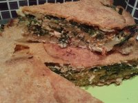 Lososový koláč so špenátom